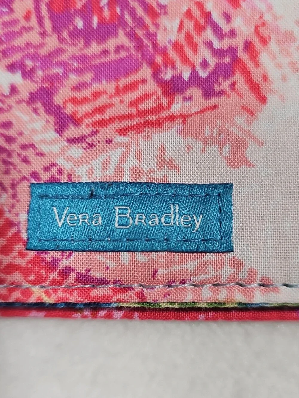 Vera Bradley Pink Floral Card Wallet with Blue Logo wSecurity  RFD